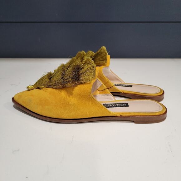 Nine West Ollial Leather Upper Mules With Tassels Size 6M - Picture 4 of 9